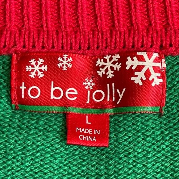 To Be Jolly Elf Yourself Ugly Christmas Sweater Size Large - Picture 4 of 6
